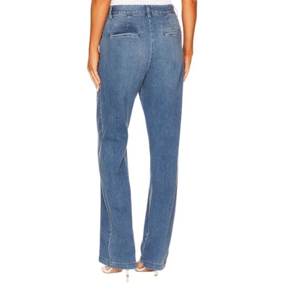 Enza Costa Straight Leg Trouser Pant in Mid Wash - Picture 2 of 7